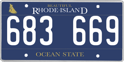 RI license plate 683669