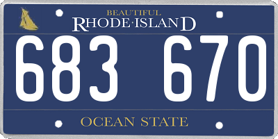 RI license plate 683670