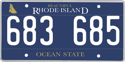 RI license plate 683685
