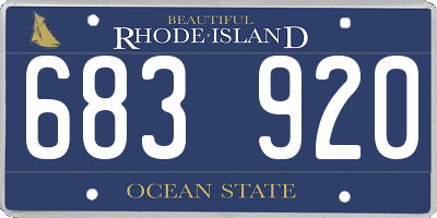 RI license plate 683920