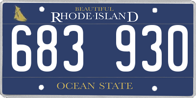 RI license plate 683930