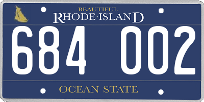 RI license plate 684002