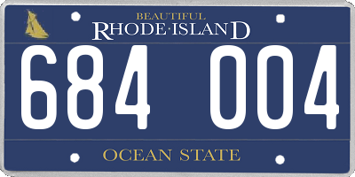 RI license plate 684004