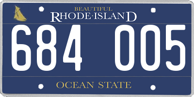 RI license plate 684005