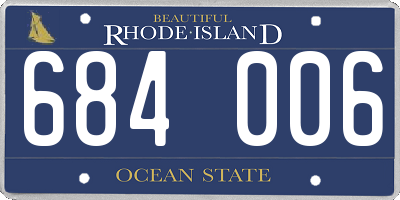 RI license plate 684006