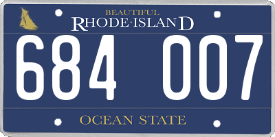 RI license plate 684007