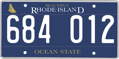 RI license plate 684012