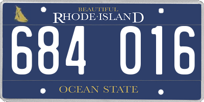 RI license plate 684016