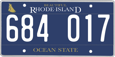 RI license plate 684017