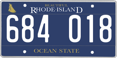RI license plate 684018