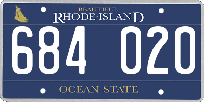 RI license plate 684020