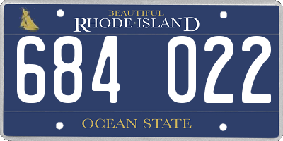 RI license plate 684022