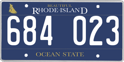 RI license plate 684023