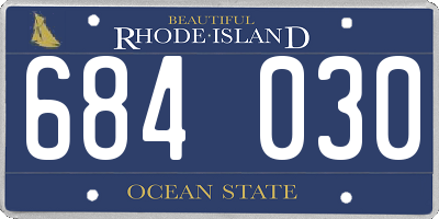 RI license plate 684030