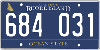 RI license plate 684031