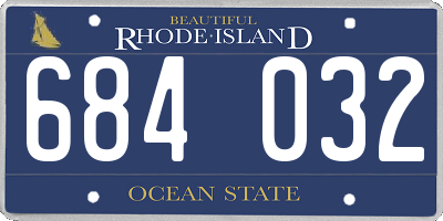 RI license plate 684032