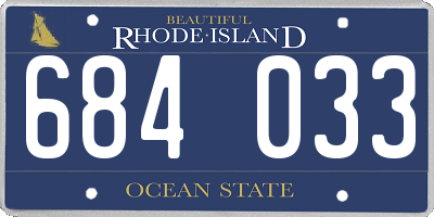 RI license plate 684033