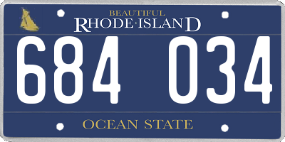 RI license plate 684034