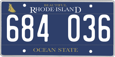 RI license plate 684036