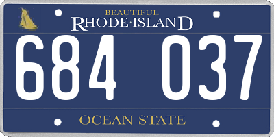 RI license plate 684037
