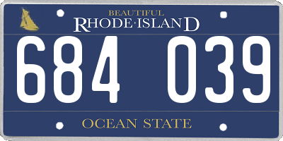 RI license plate 684039
