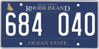 RI license plate 684040