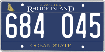 RI license plate 684045