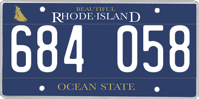 RI license plate 684058