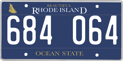 RI license plate 684064