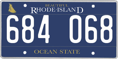 RI license plate 684068