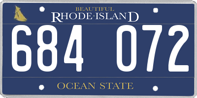 RI license plate 684072