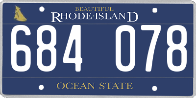 RI license plate 684078