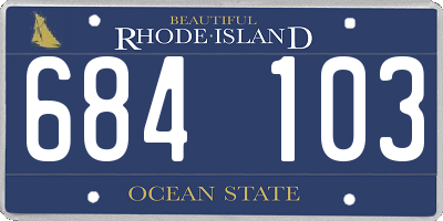 RI license plate 684103