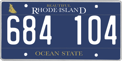 RI license plate 684104