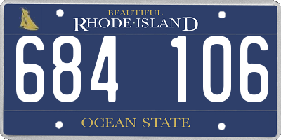 RI license plate 684106