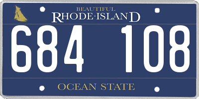 RI license plate 684108