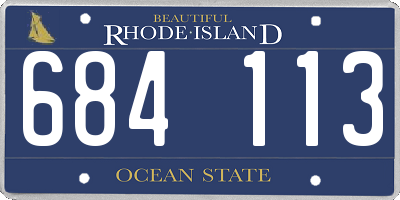 RI license plate 684113