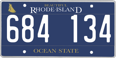 RI license plate 684134
