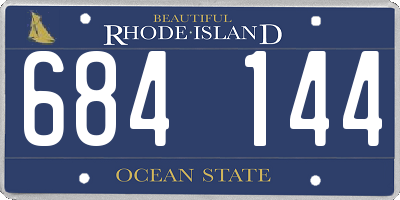 RI license plate 684144