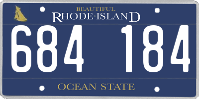 RI license plate 684184
