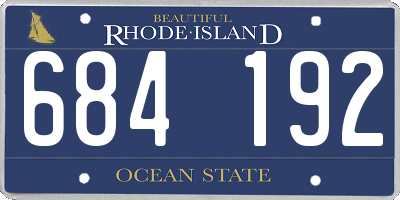RI license plate 684192