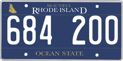 RI license plate 684200