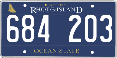 RI license plate 684203