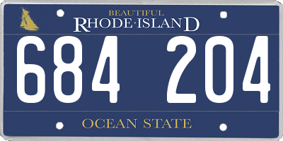 RI license plate 684204