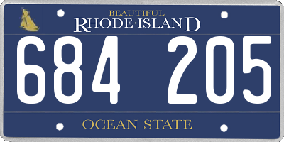 RI license plate 684205