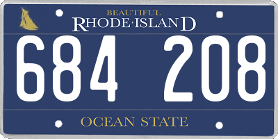RI license plate 684208