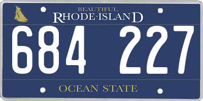 RI license plate 684227