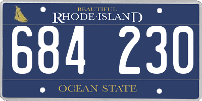 RI license plate 684230