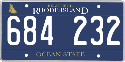 RI license plate 684232