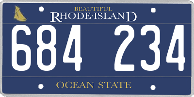 RI license plate 684234